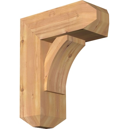 Ekena Millwork Thorton Craftsman Smooth Bracket w/ Offset Brace, Western Red Cedar, 7 1/2"W x 18"D x 22"H BKT0806X18X22THR04SWR